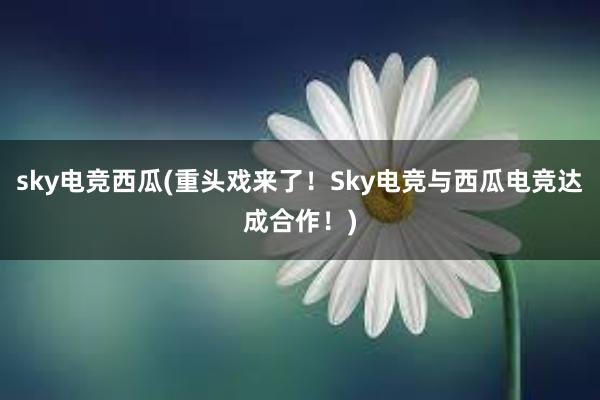 sky电竞西瓜(重头戏来了！Sky电竞与西瓜电竞达成合作！)