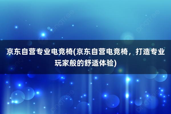 京东自营专业电竞椅(京东自营电竞椅，打造专业玩家般的舒适体验)