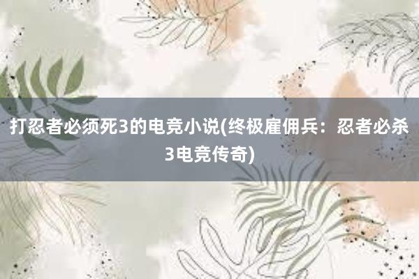 打忍者必须死3的电竞小说(终极雇佣兵：忍者必杀3电竞传奇)