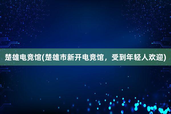 楚雄电竞馆(楚雄市新开电竞馆，受到年轻人欢迎)