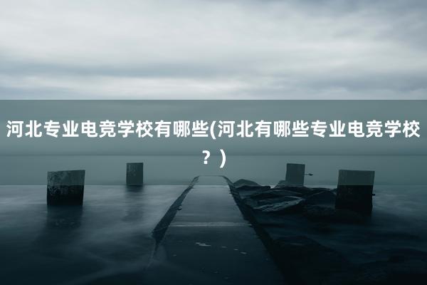 河北专业电竞学校有哪些(河北有哪些专业电竞学校？)