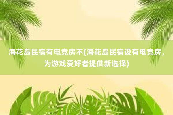 海花岛民宿有电竞房不(海花岛民宿设有电竞房，为游戏爱好者提供新选择)