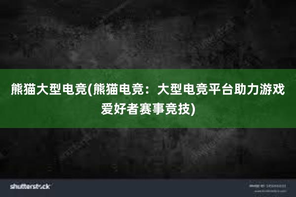 熊猫大型电竞(熊猫电竞：大型电竞平台助力游戏爱好者赛事竞技)