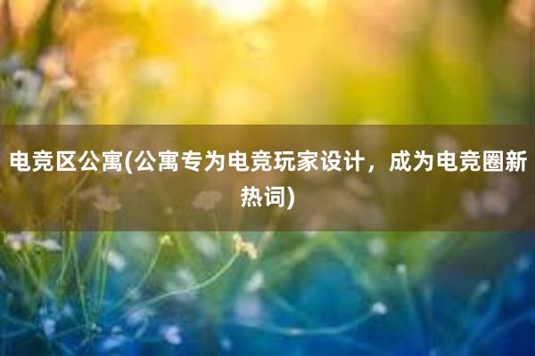 电竞区公寓(公寓专为电竞玩家设计，成为电竞圈新热词)