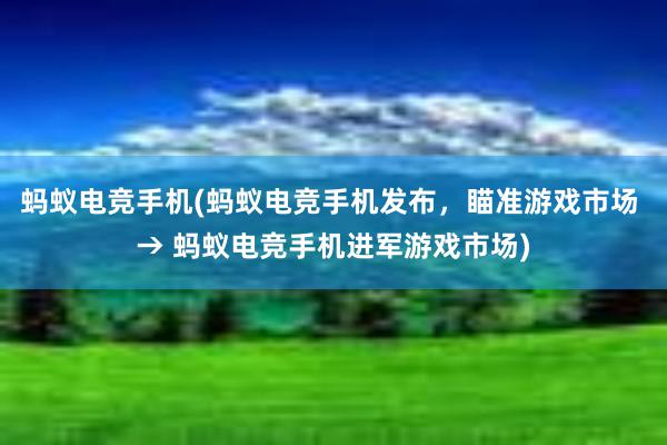 蚂蚁电竞手机(蚂蚁电竞手机发布，瞄准游戏市场 → 蚂蚁电竞手机进军游戏市场)