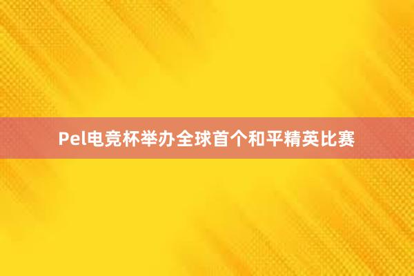 Pel电竞杯举办全球首个和平精英比赛