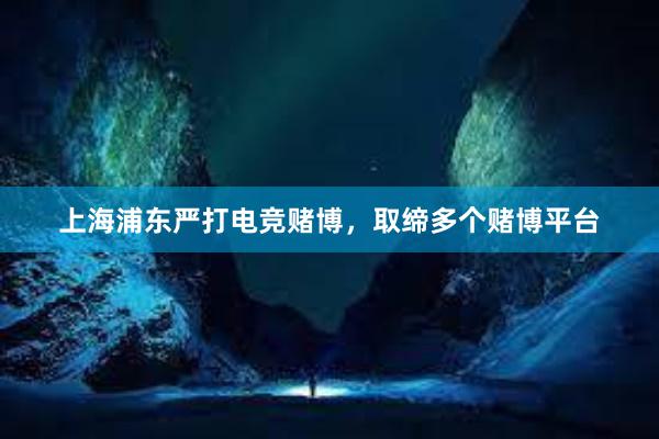 上海浦东严打电竞赌博，取缔多个赌博平台