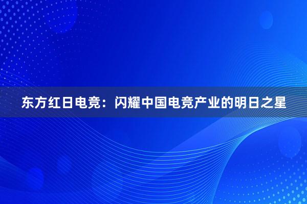 东方红日电竞：闪耀中国电竞产业的明日之星