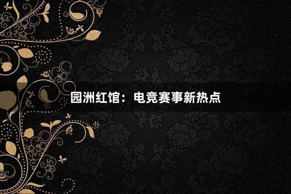 园洲红馆：电竞赛事新热点