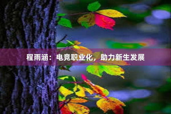 程雨涵：电竞职业化，助力新生发展